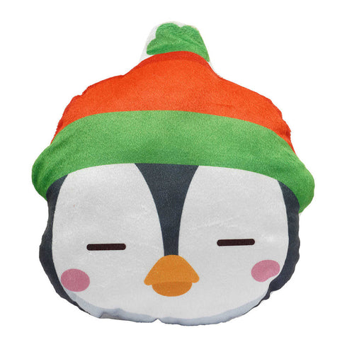 Stuffed Christmas Penguin Printed Pillow - Uncommongifts.in